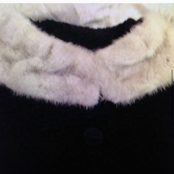 Vintage, Genuine Miracurl, Black Persian Lamb with Gray Collar Dress Coat  (L) - Picture 9 of 12